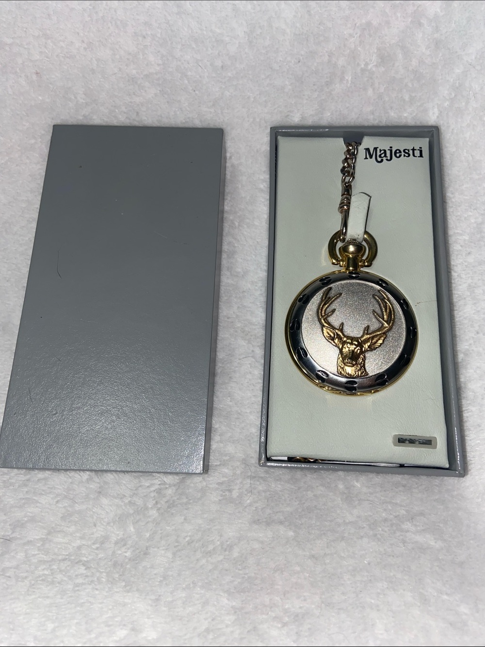 Majestic Gold and Silver Deer Pocket Watch Ornament
